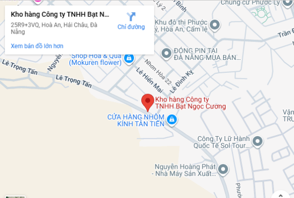 Hướng dẫn đường đi đến kho hàng Bạt Ngọc Cương Đà Nẵng